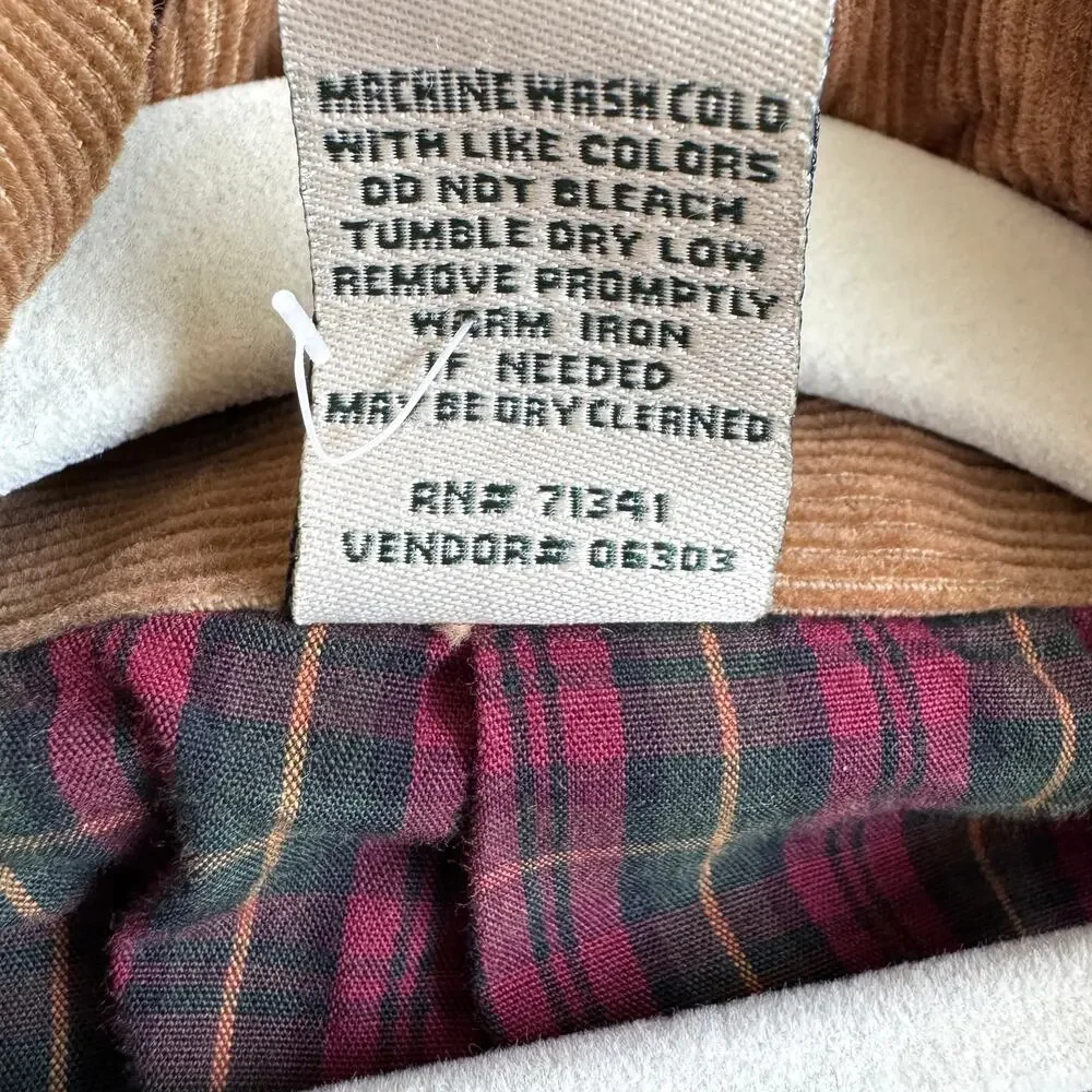 L.L. Bean Mens Corduroy Blazer Jacket Size 44 Reg Tartan Lined Cotton Retro Tan